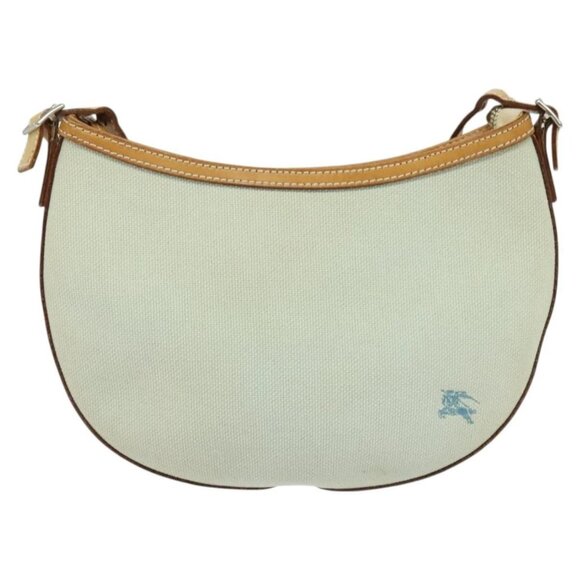 BURBERRY Blue Label Shoulder Bag Canvas Light Blue Silver Auth - Picture 2 of 16